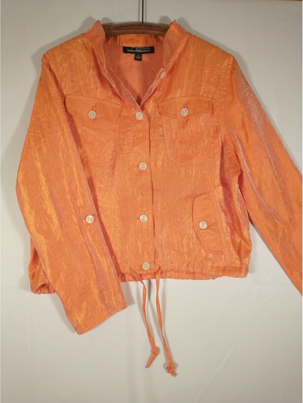 Orange Bright Shimmer Jacket Women's Size L
